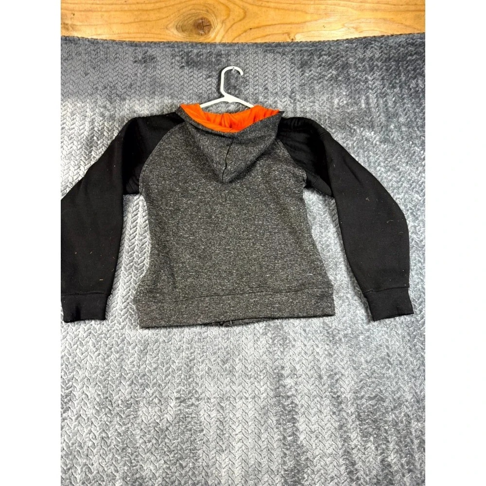U.S. Polo Assn. Hoodie Boys Medium Gray Black Raglan Sleeve Knitted Fleece Lined